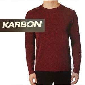 Men’s XXL: Karbon Long Sleeved Base Layer in Deep Red, NWT